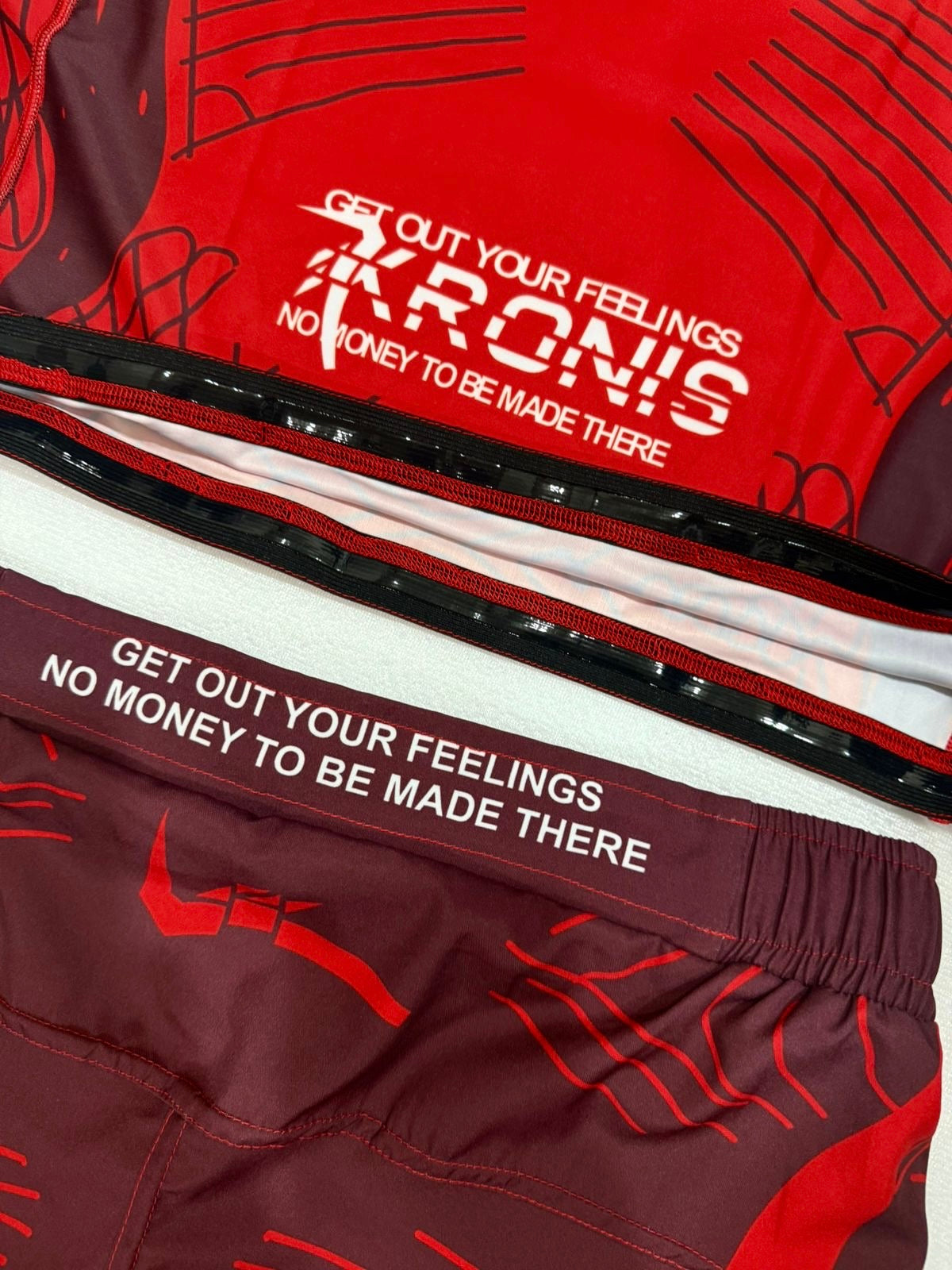 KRONIS RASH GUARD and SHORTS (BLOOD RED)